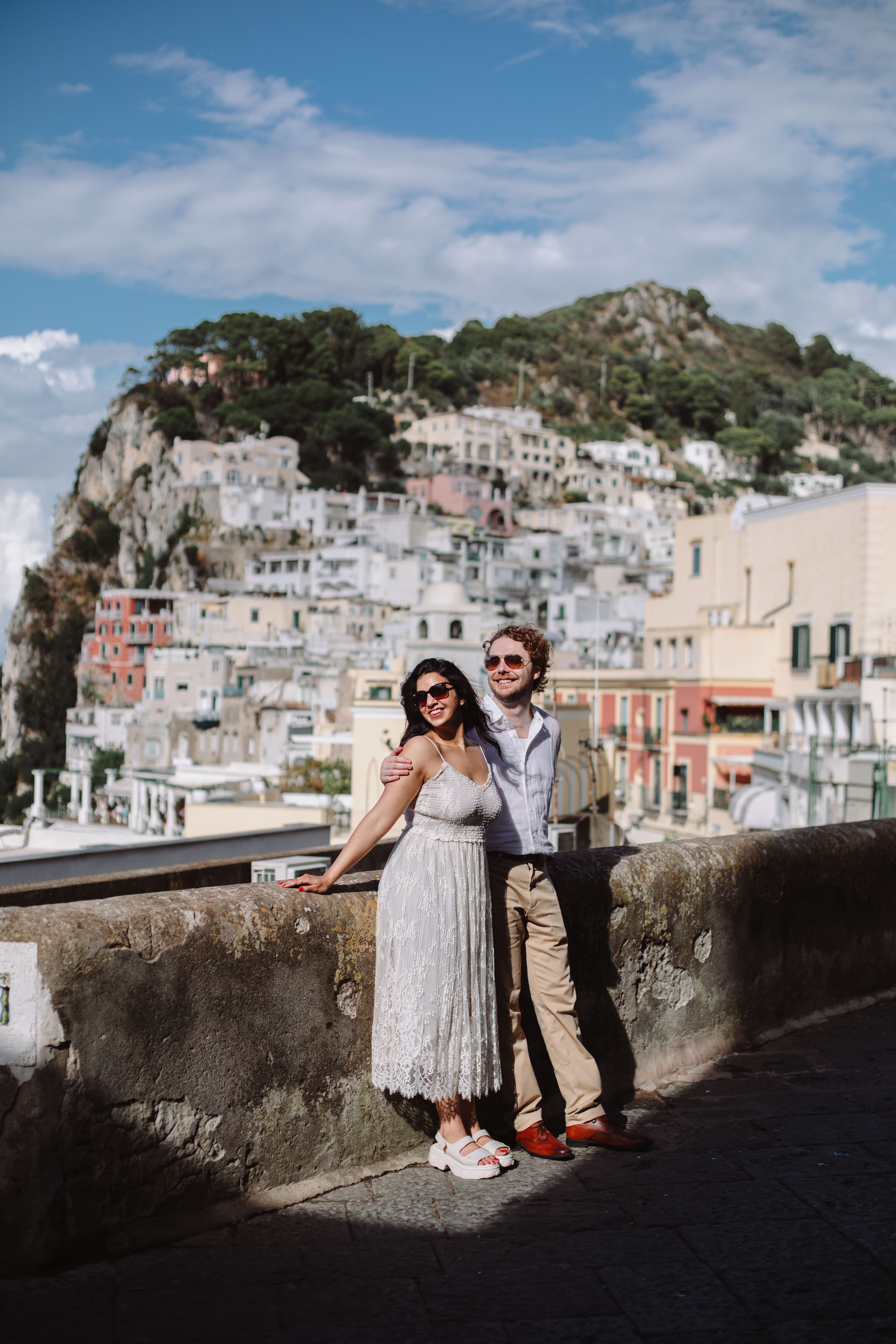 Ben and Saba in front of the Capri hillside town
